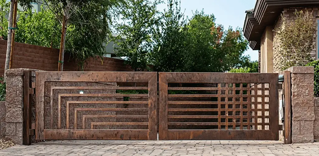 Custom driveway gate installation for a home entrance in Lakeland, FL