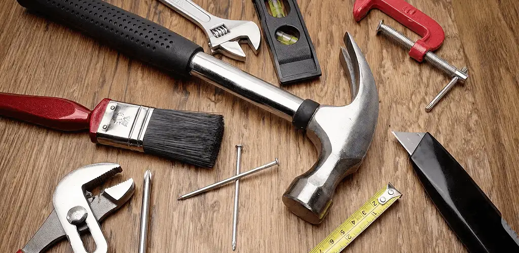 Handyman tools laid out for home repair and maintenance work in Lakeland, FL